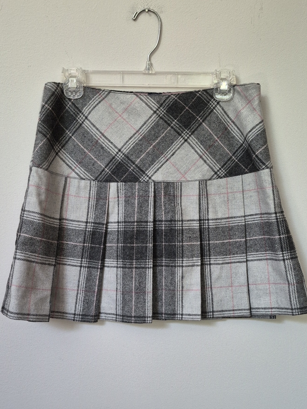 Y2K GAP Gray Plaid Pleated Mini Skirt Womens 6 School Girl Academia Brittney